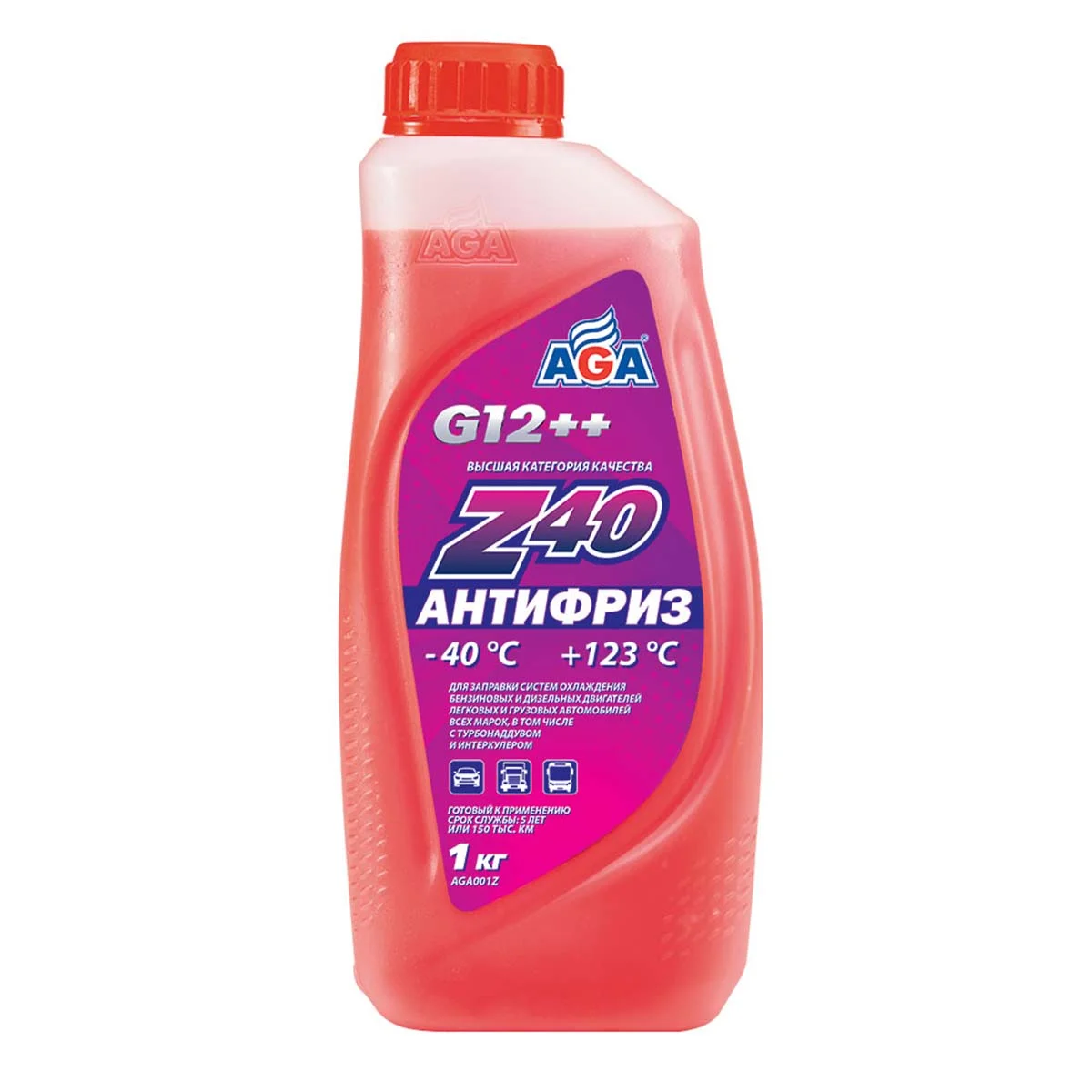 Антифриз AGA Z40 G12++ красный, 1кг